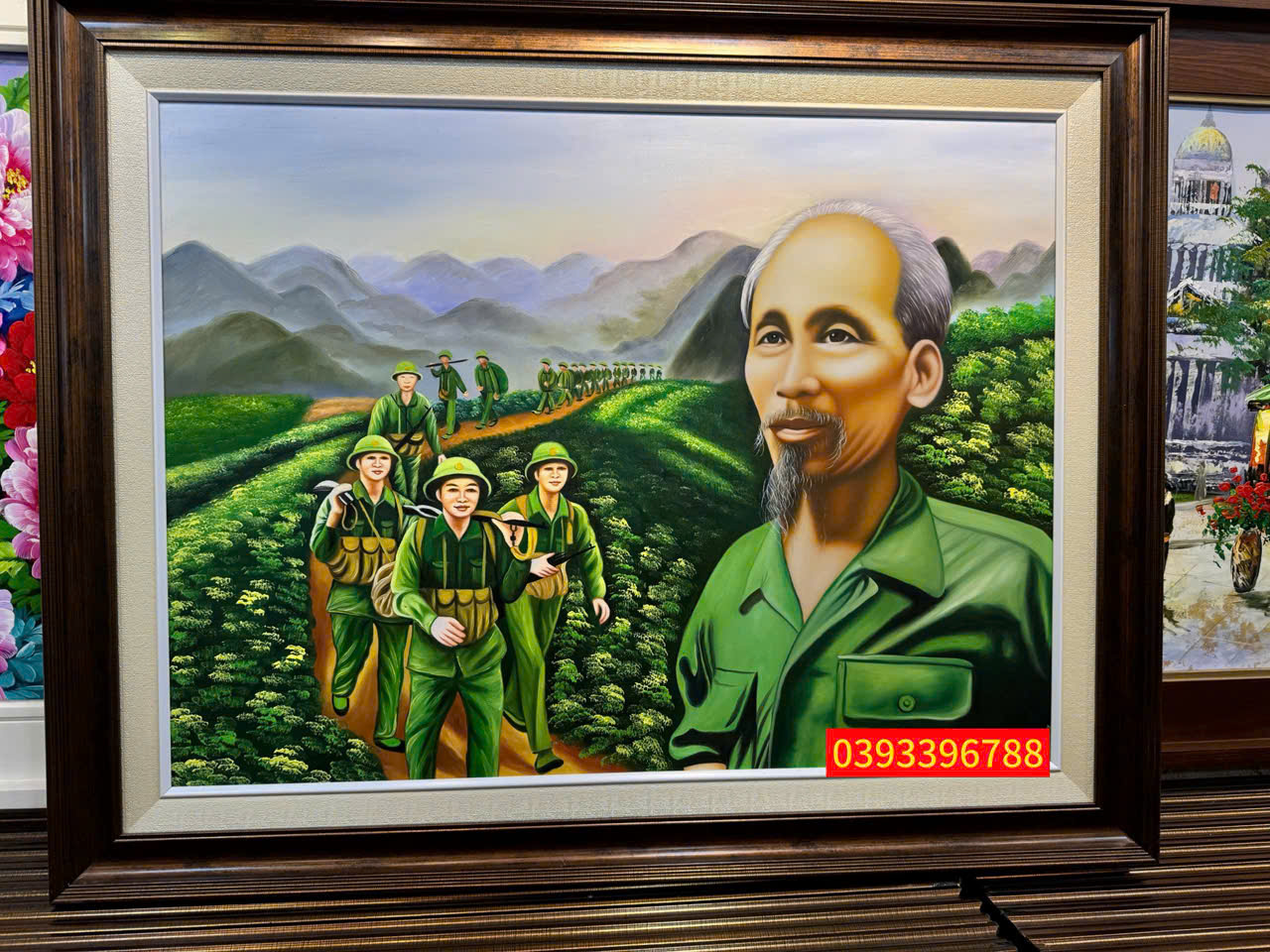 tranh Bác Hồ hành quân