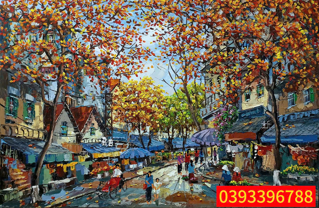 Tranh sơn dầu phố cổ