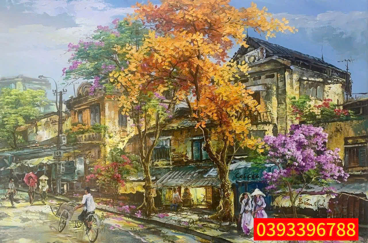 Tranh sơn dầu phố cổ