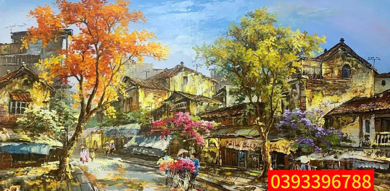 Tranh sơn dầu phố cổ