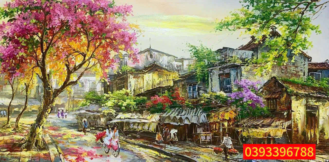 Tranh sơn dầu phố cổ