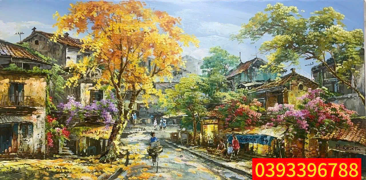 Tranh sơn dầu phố cổ