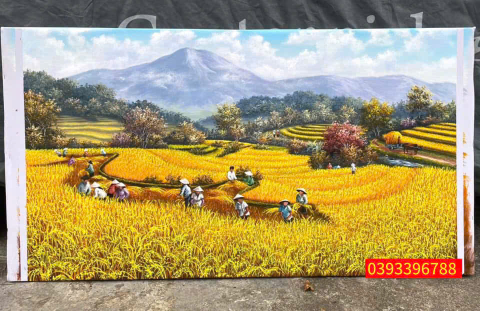Tranh ruộng bậc thang đẹp