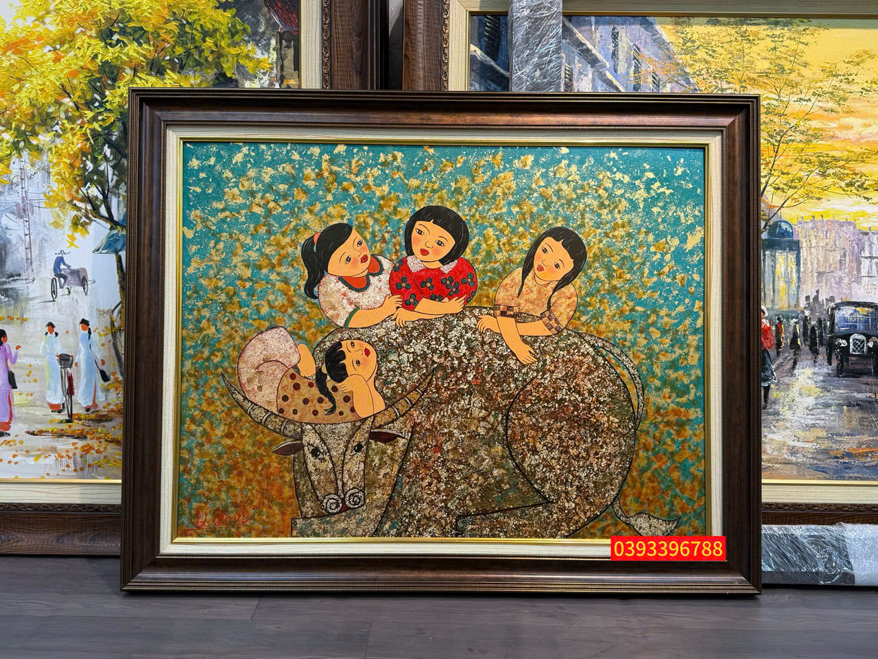 Tranh sơn mài tuổi thơ