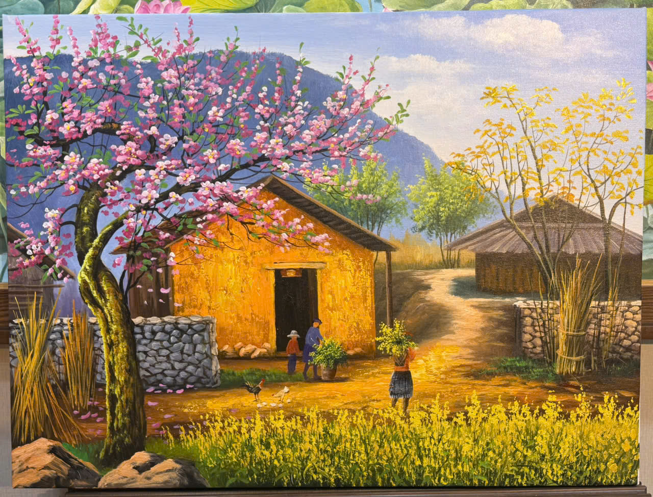 tranh phong cảnh ruộng bậc thang mùa lúa chín