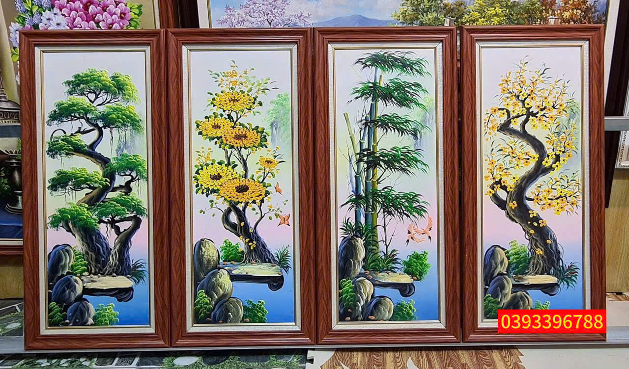 Tranh tứ quý đẹp